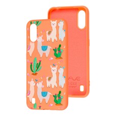 Чохол Samsung Galaxy A01 (A015) Wave Fancy llamas / peach