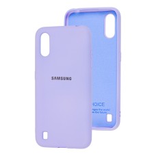 Чохол Samsung Galaxy A01 (A015) Silicone Full світло-фіолетовий
