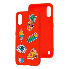 Чохол Samsung Galaxy A01 (A015) Wave Fancy color style / red