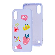 Чохол для Samsung Galaxy A01 (A015) Wave Fancy lifestyle / light purple