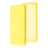 Чохол для Samsung Galaxy A02 (A022) Lime silicon з мікрофіброю жовтий