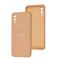 Чохол Samsung Galaxy A02 (A022) Full camera розовий / персиковий
