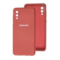 Чохол для Samsung Galaxy A02 (A022) Lime silicon з мікрофіброю камелія