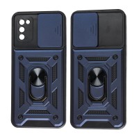 Чохол для Samsung Galaxy A02s (A025) Serge Ring Armor ударостійкий синій