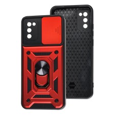 Чохол для Samsung Galaxy A02s (A025) Serge Ring Armor ударостійкий червоний