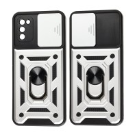 Чохол для Samsung Galaxy A02s (A025) Serge Ring Armor ударостійкий сріблястий