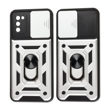 Чохол для Samsung Galaxy A02s (A025) Serge Ring Armor ударостійкий сріблястий