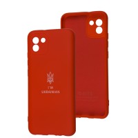 Чохол для Samsung Galaxy A03 (A035) Silicone Full Тризуб червоний