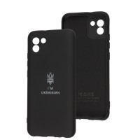 Чохол для Samsung Galaxy A03 (A035) Silicone Full Тризуб чорний
