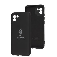Чохол для Samsung Galaxy A03 (A035) Silicone Full Тризуб чорний