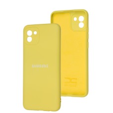 Чохол Samsung Galaxy A03 (A035) Full camera лимонний