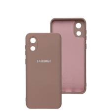 Чохол Samsung Galaxy A03 Core (A032) Silicone Full camera рожевий / pink sand