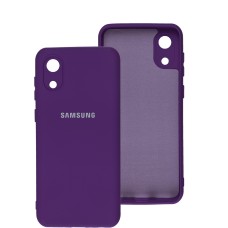 Чохол Samsung Galaxy A03 Core (A032) Silicone Full camera фіолетовий / purple
