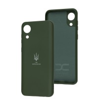 Чохол Samsung Galaxy A03 Core (A032) Silicone Full Тризуб темно-зелений