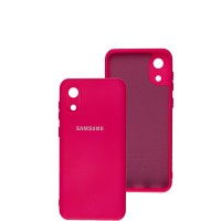 Чохол Samsung Galaxy A03 Core (A032) Silicone Full camera яскраво-рожевий