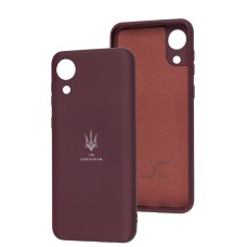 Чохол Samsung Galaxy A03 Core (A032) Silicone Full Тризуб бордовий