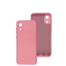 Чохол Samsung Galaxy A03 Core (A032) Silicone Full camera рожевий / light pink