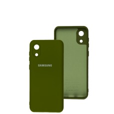 Чохол Samsung Galaxy A03 Core (A032) Silicone Full camera зелений