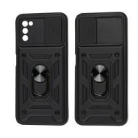 Чохол для Samsung Galaxy A03s (A037) Serge Ring Armor ударостійкий чорний