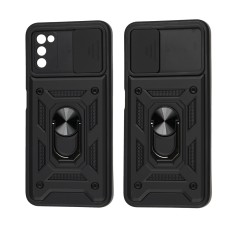Чохол для Samsung Galaxy A03s (A037) Serge Ring Armor ударостійкий чорний