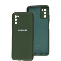 Чохол Samsung Galaxy A03s (A037) Full camera зелений / army green