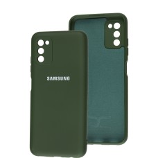 Чохол Samsung Galaxy A03s (A037) Full camera зелений / army green