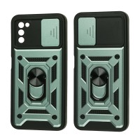 Чохол для Samsung Galaxy A03s (A037) Serge Ring Armor ударостійкий зелений