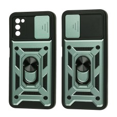 Чохол для Samsung Galaxy A03s (A037) Serge Ring Armor ударостійкий зелений