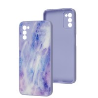 Чохол Samsung Galaxy A03s (A037) Marble Clouds purple