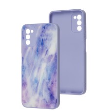 Чохол Samsung Galaxy A03s (A037) Marble Clouds purple