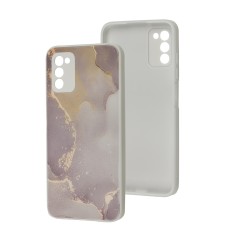 Чохол Samsung Galaxy A03s (A037) Marble Clouds gray