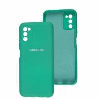 Чохол Samsung Galaxy A03s (A037) Full camera бірюзовий / marine green