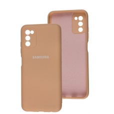 Чохол Samsung Galaxy A03s (A037) Full camera рожевий / cappuccino