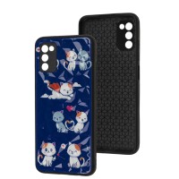Чохол для Samsung Galaxy A03s (A037) Wave Majesty kitty in love / midnight blue