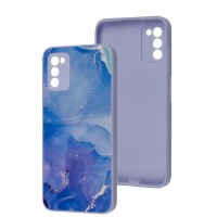 Чохол Samsung Galaxy A03s (A037) Marble Clouds blue