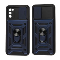 Чохол для Samsung Galaxy A03s (A037) Serge Ring Armor ударостійкий синій