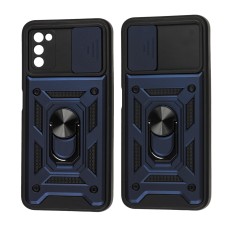 Чохол для Samsung Galaxy A03s (A037) Serge Ring Armor ударостійкий синій