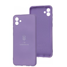 Чохол для Samsung Galaxy A04 (A045) Silicone Full Тризуб лавандовий / light purple