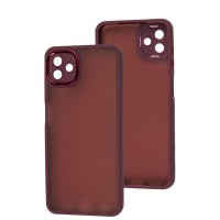 Чохол Samsung Galaxy A04 (A045) Luxury Metal Lens марсала