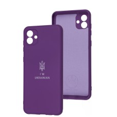 Чохол Samsung Galaxy A04 (A045) Full Premium Тризуб фіолетовий / purple