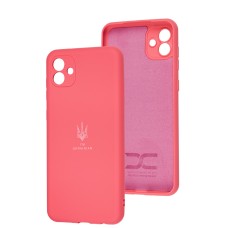Чохол Samsung Galaxy A04 (A045) Silicone Full Тризуб малиновий