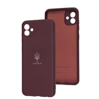 Чохол Samsung Galaxy A04 (A045) Silicone Full Тризуб бордовий