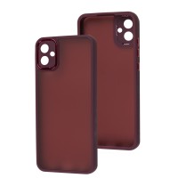 Чохол Samsung Galaxy A04E (A042) Luxury Metal Lens марсала