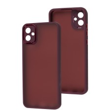 Чохол Samsung Galaxy A04E (A042) Luxury Metal Lens марсала
