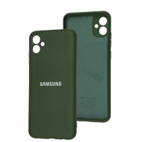 Чохол Samsung Galaxy A04E (A042) Full camera зелений / dark green