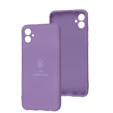 Чохол для Samsung Galaxy A04E (A042) Silicone Full Тризуб лавандовий