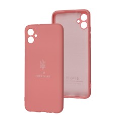 Чохол Samsung Galaxy A04E (A042) Silicone Full Тризуб розовий / light pink