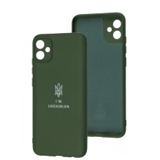 Чохол Samsung Galaxy A04E (A042) Full Premium Тризуб зелений / dark green