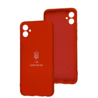 Чохол Samsung Galaxy A04E (A042) Silicone Full Тризуб червоний