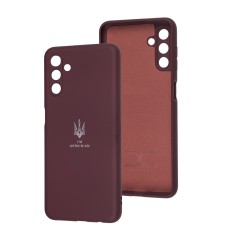 Чохол для Samsung Galaxy A04S/A13 5G Silicone Full Тризуб бордовий